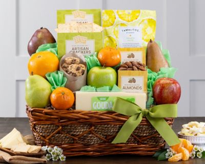 Item 5053 - Deluxe Fruit and Favorites Gift Basket FREE SHIPPING 10% Save Original Price is $ 125.00