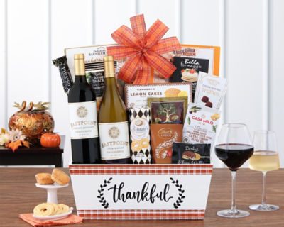 Suggestion - Red and White Wine Thankful Gift Basket  Original Price is $125
